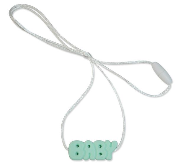 

silicone baby letters pendant teether chew pendant necklace for infant toddlers bite fda safe teething diy charm jewelry