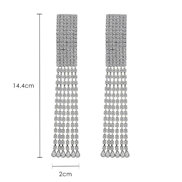 

fashion european and american style exaggerated long square temperament simple female earrings j190628, Golden