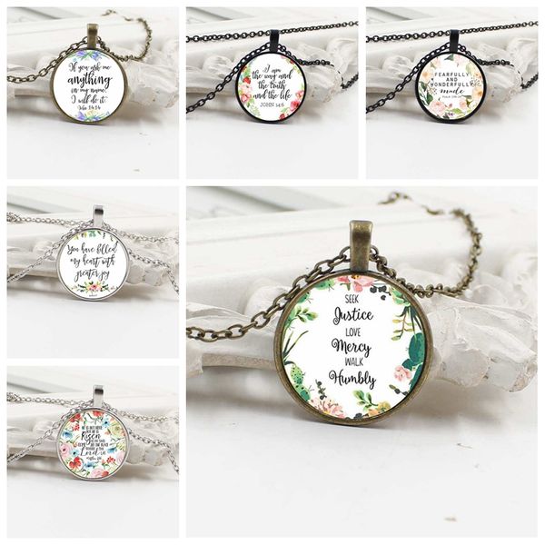 

zuwei wu don't worry about me with you necklace isaiah 41 10 bible scripture necklace flower inspirational jewelry christian gif, Silver