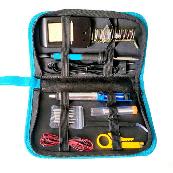 

60w electric soldering iron set temperature adjustable portable repair soldering iron welding tools solder tip tweezers tin wire