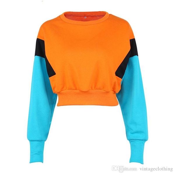 

женщины новая весна осень симпатичные pinkycolor оранжевый толстовки с длинным рукавом свободные растениеводство топ толстовка повседневная, Black