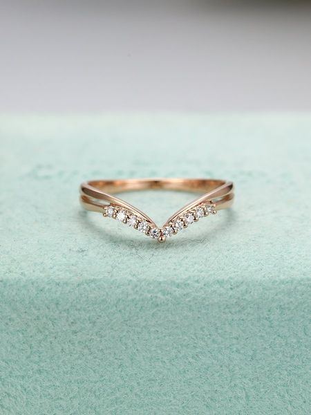 

wind ornaments concise v figure ring woman plating rose gold ring, Silver
