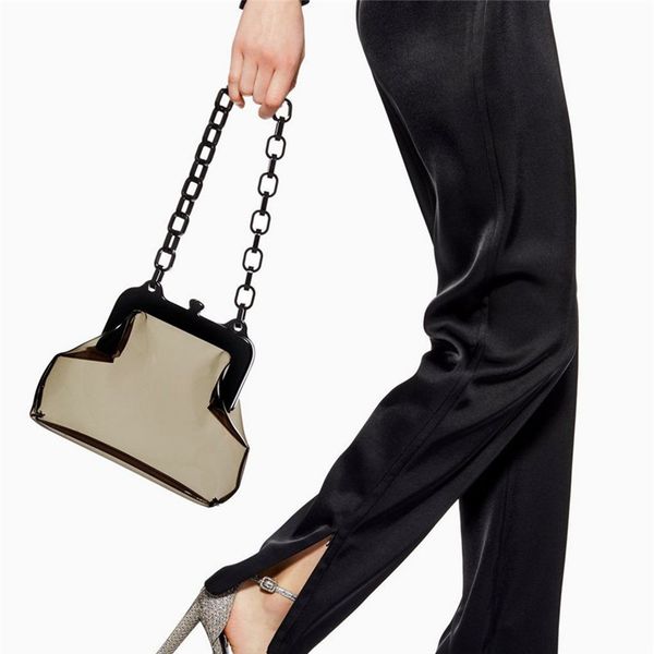 

японский стиль женщина прозрачного пакета пвх пластиковые пляжные сумки акриловых цепи марочной партия сумка женщины летние мешки плечо 2019