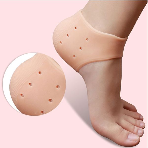 

soft silicone foot skin care protector heel socks prevent dry skin against peeling washable moisturizing gel foot protector #15, Black
