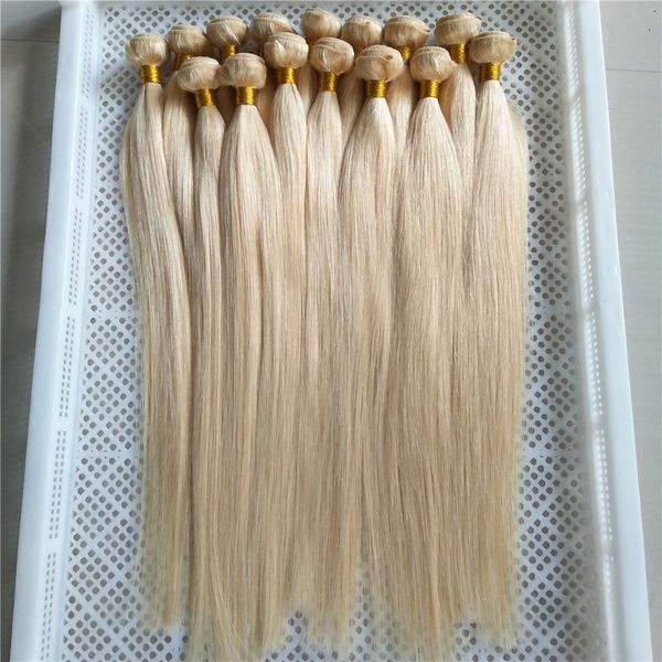 New Style Blonde Brazilian Virgin Straight Hair Weave Bundles 10