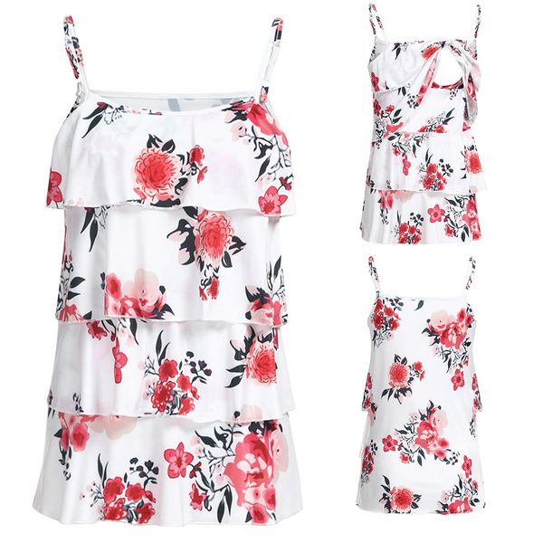 

MUQGEW Maternity Clothes Breastfeeding Clothes Women's Maternity Sleeveless Tops Floral Print Nursing Baby Vest Clothes
