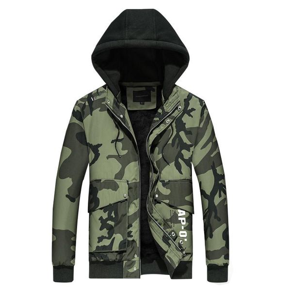 

moruancle мужские камуфляжные зимние теплые парки с хлопчатобумажной подкладкой толстые тепловые куртки и пальто с капюшоном верхняя одежда, Black