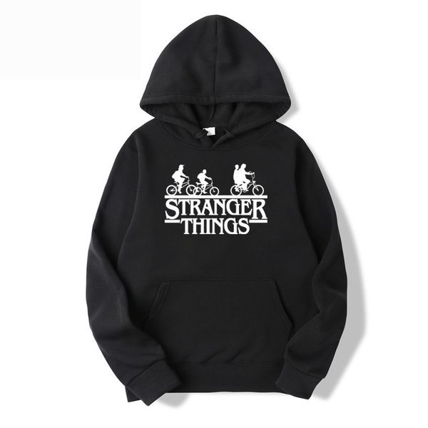 

brand fashion hoodies strange things letter printed hoodie men fashion tracksuit male female sweatshirt hoody mens purpose tour, Black