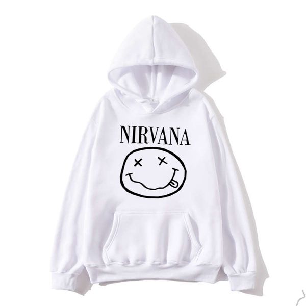 

nirvana sweatshirt for men and women hooded simple wild casual plus size sweatshirt korean version warm kawaii loose streetwear, Black