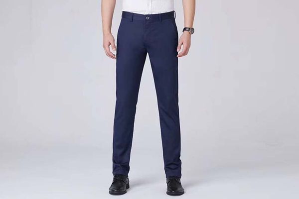 

лето новый 2020 мужские повседневные брюки бизнес свободные прямые тонкий тонкий дикий брюки мужской корейский тренд брюки, Blue