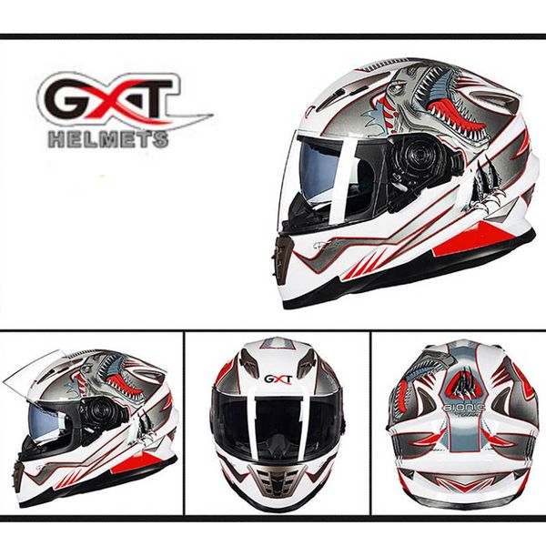

2019 new gxt double lens full face motorcycle helmets motocross locomotive motorbike helmet of abs anti-fog lens four seasons
