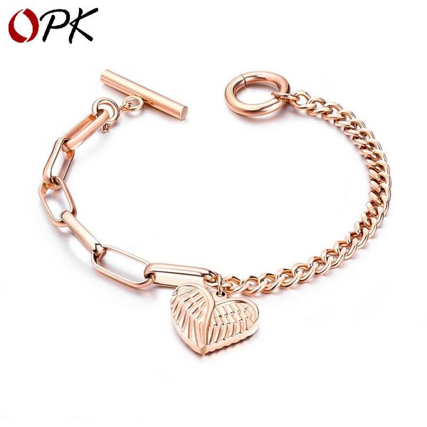 

все матч титан стали аксессуарами для женщин розового золота браслета простой персонализированной любви аксессуары оснастка ювелирных издели, Golden;silver