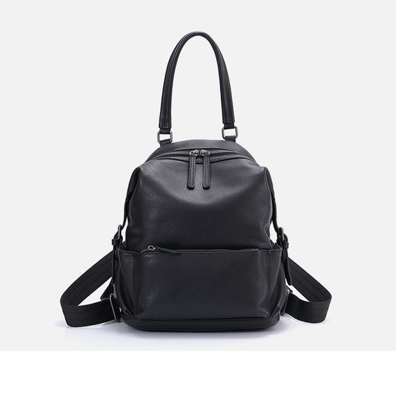 

women's genuine leather backpack simple large outdoor shcool bag