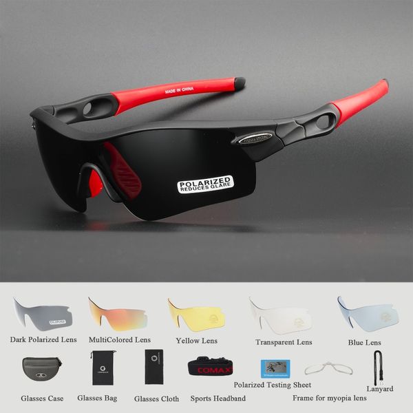 

wholesale sunglass comaxsun professional polarized cycling glasses bike goggles sports bicycle sunglasses uv 400 with 5 lens 5 color