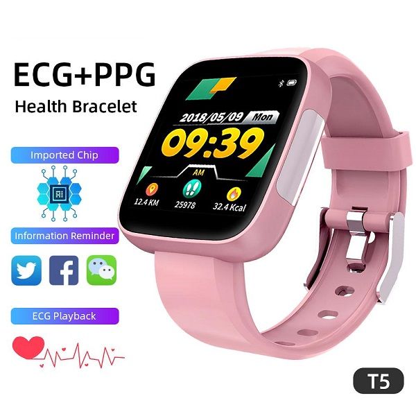 

new bluetooth t5 smart watch men women waterproof smartwatch with ecg heart rate blood pressure monitor outdoor sports watches