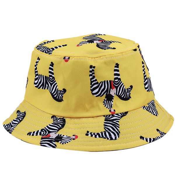 

summer hat female flat fisherman hat outdoor hiking cap new 2020 fashion casual printed zebra/swallow bucket hats for women, Blue;gray