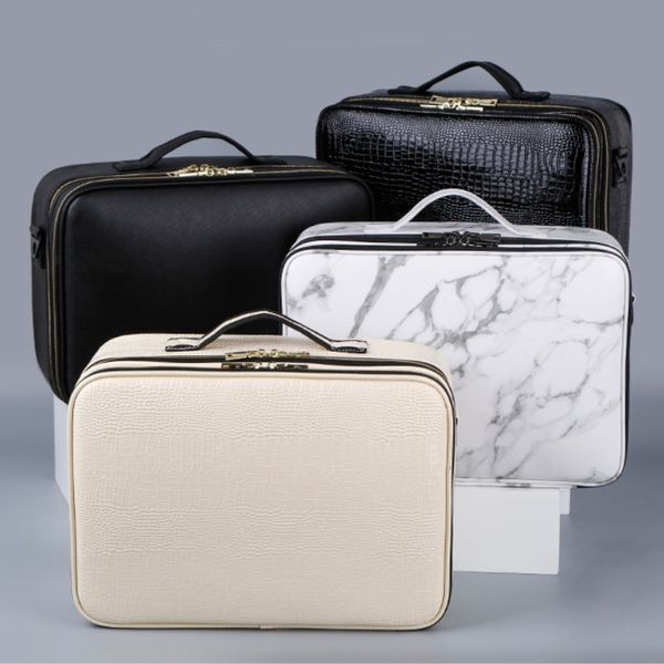 

women bag light suitcase zipper lady business pu cosmetic box suitcase for make up bag toiletrytravel mirror box jewelry