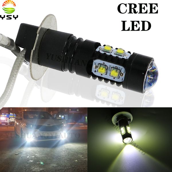 

ysy 10pcs car 880 led h3 led canbus super drl white 6 tail headlamp fog light daytime running light 12v auto motorcycle lamp