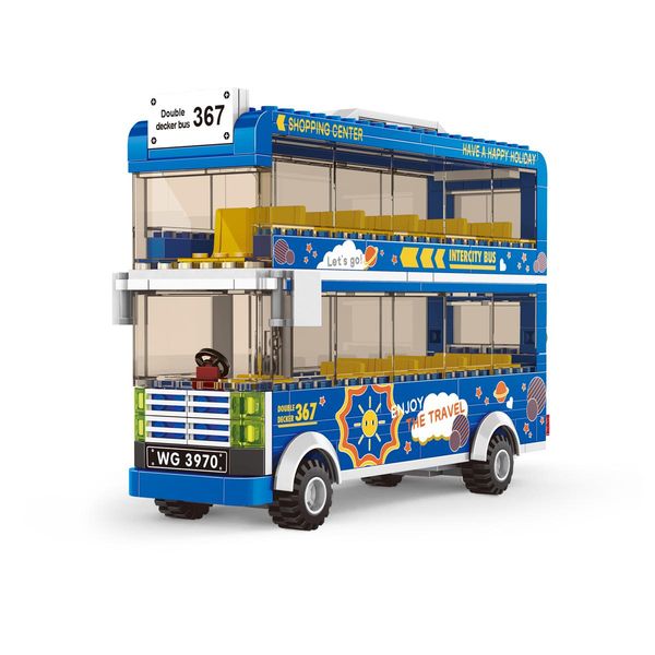 

city bus car vehicle building blocks toys for children granulum building blocks assembling toys double-deck kids intelligence toy 03