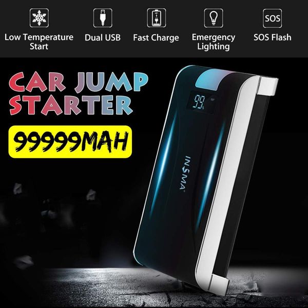 

multifunction car jump starter 99999mah 4usb 600a car battery charger power bank emergency starting device