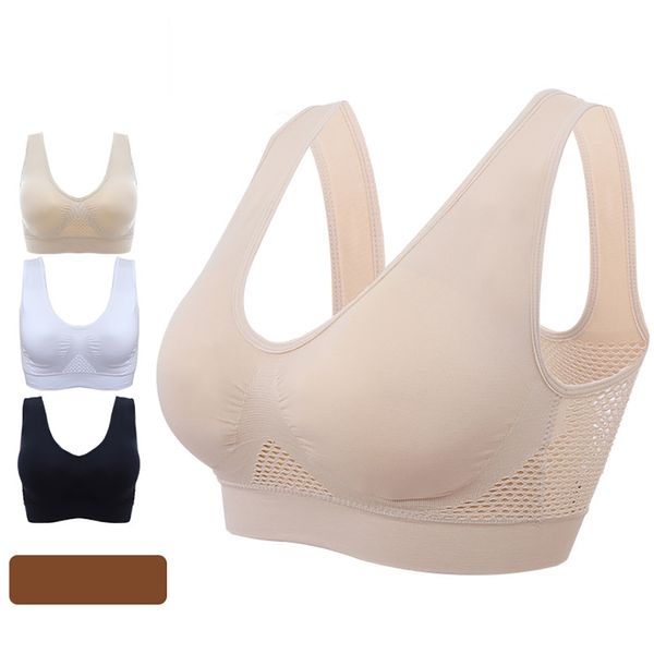 

women's workout sport bra high impact breathable bra with removable pads, White;black