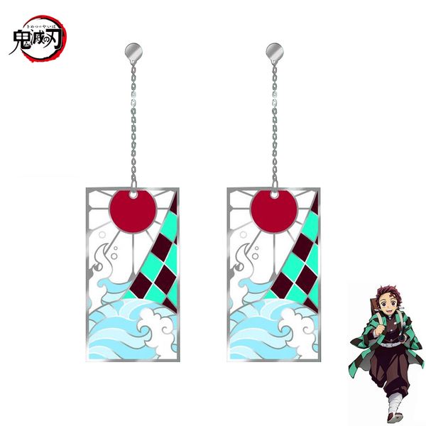 

2020 new demon slayer tanjirou nezuko zenitsu inosuke shinobu earrings kimetsu no yaiba anime cosplay earrings jewelry gift, Silver