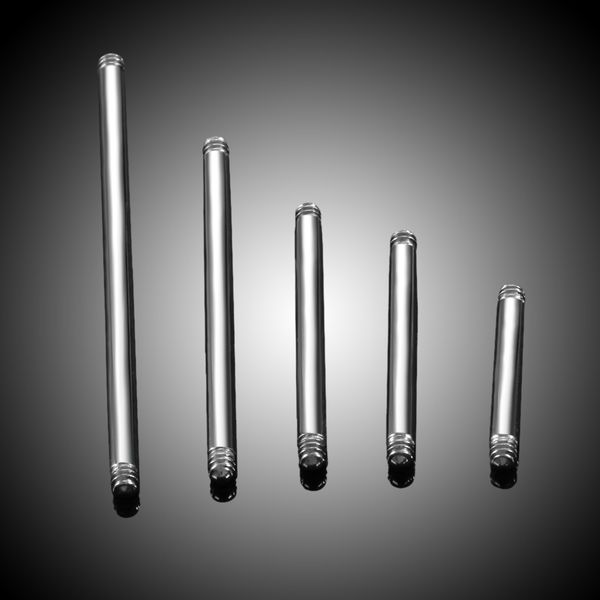 

100pcs/lot stainless steel straight barbell piercing tongue ring replacement accessories ear piercing bar language body jewelry, Slivery;golden