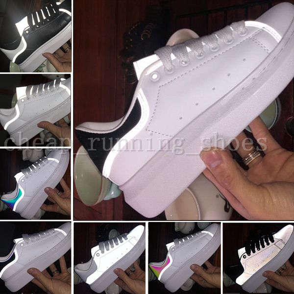 

Alexander McQueen ACE Black white red Brand Fashion Luxury Designer Women Shoes Gold Low Cut Leather Flat designers men womens Casual sneakers 36-44