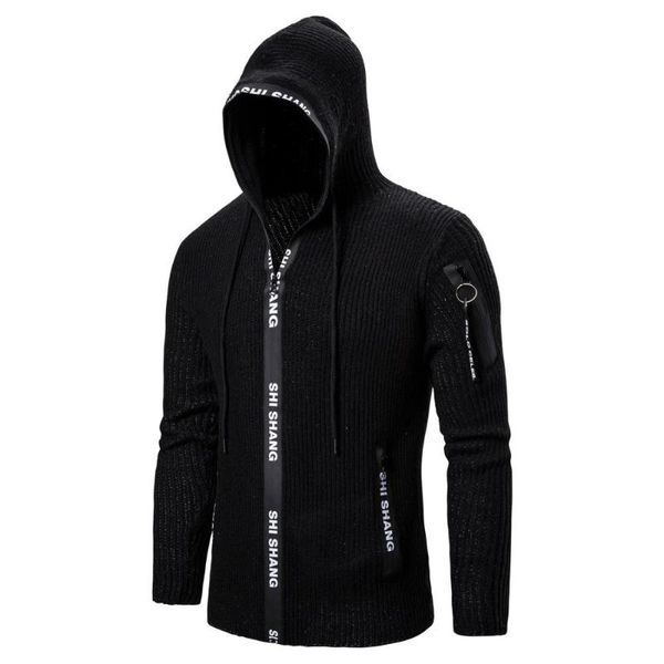 

зима 2020 свитер мужчины повседневная outwear тонкий вязаные свитера, White;black