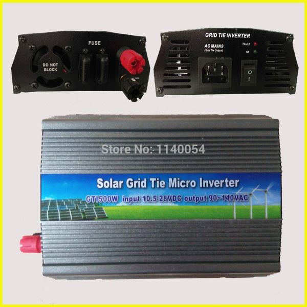 Freeshipping 500 W MPPT Grid Tie Micro Inversor 10.5-28VDC para AC90-140V ou 180-260 V No Inversor de Rede 500 W Saída de Onda Senoidal Pura