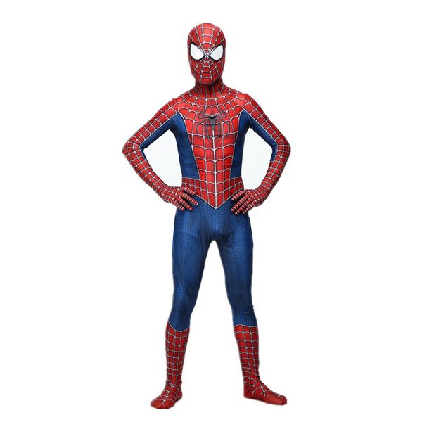 

raimi spiderman costume 3d printed kids/lycra spandex spider-man costume for halloween cosplay zentai suit ing, Black;red