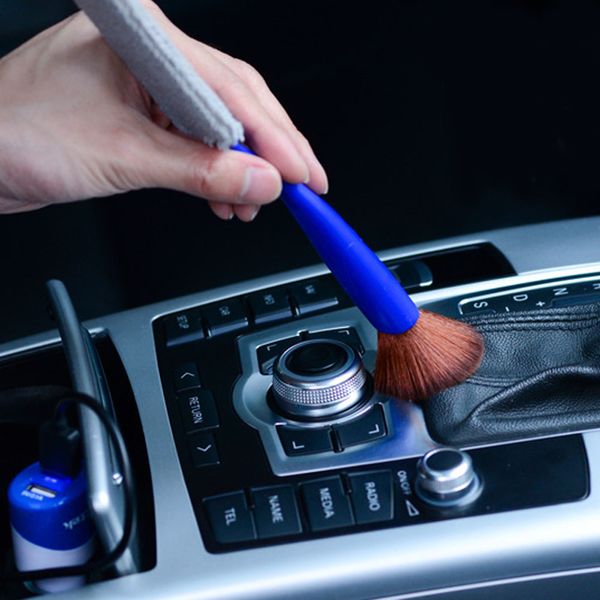 Double Side Multi Function Interior Cleaning Brushes Car Wash Tools For Air Conditioning Panel Gap Dusting Remove Auto Wash Japanese Car Care Products