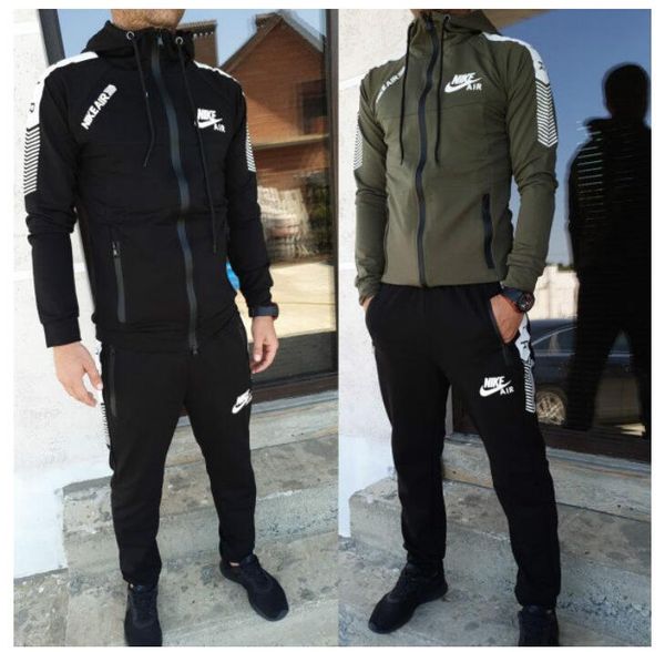 

sell well new autumn mens sweat suits sets jogger jackets with pants suit hip hop tracksuits, Gray