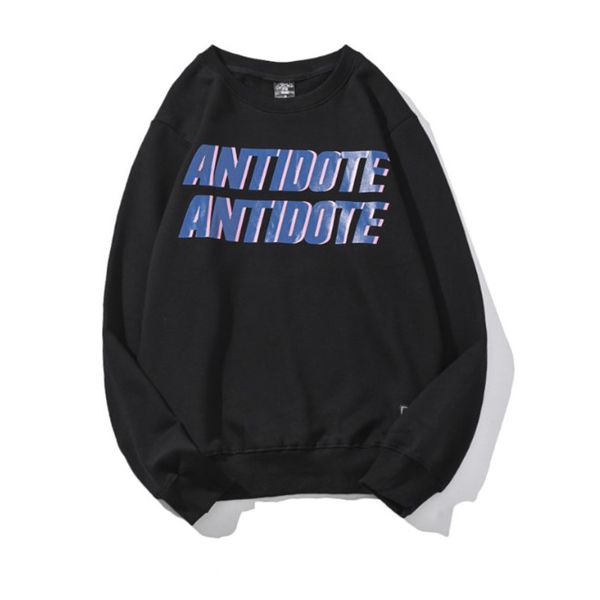 

designer hoodies for women new solid color crew neck sweater with letter print hoodie men trend clothing asian size s-2xl, Black