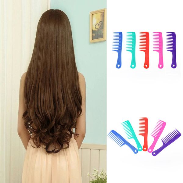 

new arrivals haicar wet haircut hair comb plastic handle wide-tooth comb pro salon hair styling tools for #3.14, Silver