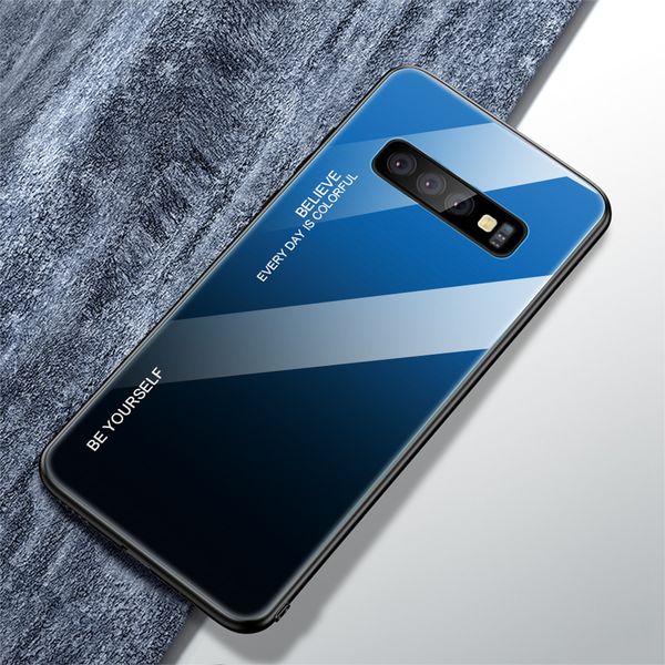 

anti fall gradient glass case for iphone 8 plus color change phone case tempered glass anti fall for samsung case
