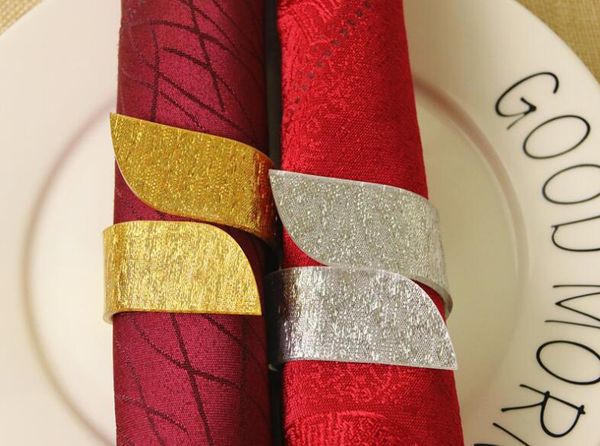 

golden silver acrylic napkin rings beauty special irregular plastic napkin holder for wedding l table decoration