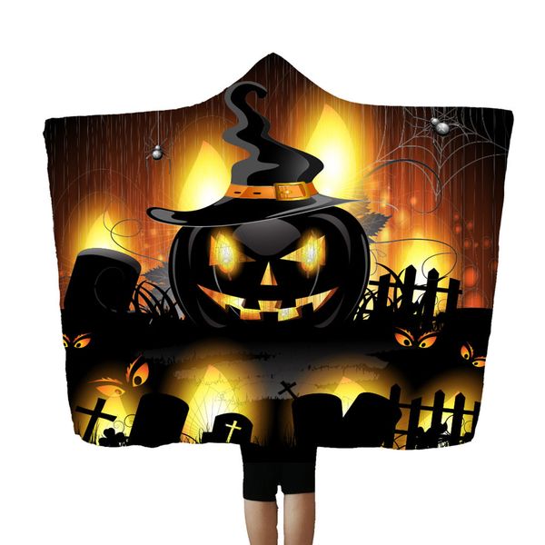 

halloween hooded blanket cloak cap blanket air conditioning 150x200cm flannel nap hooded halloween decoration