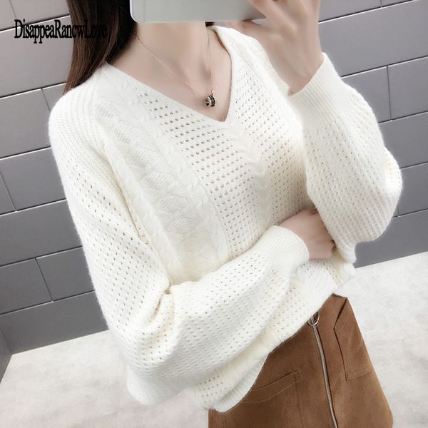 

ladies summer hollow out pull knitted causal ladies knitwear fashion jumper solid women pullovers korea knitwear female, White;black