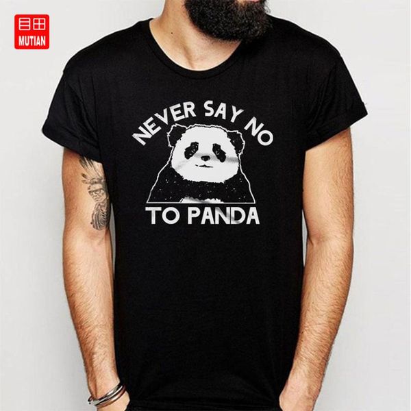 

never say no to panda funny slogan gift for all cool animal love t shirt, White;black