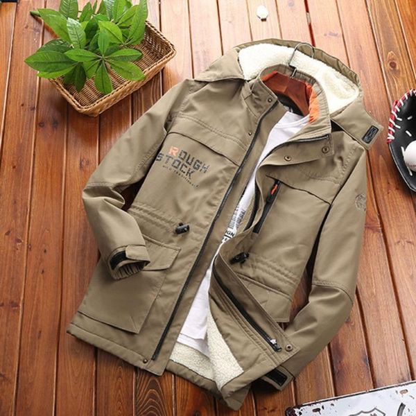 

new style cotton coat men's long winter large size coat plus velvet thick warm cotton jacket men's clothing, Black