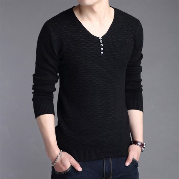

sweater men 2018 arrival casual pullover men autumn v-neck quality knitted brand male sweaters  -xxl, White;black