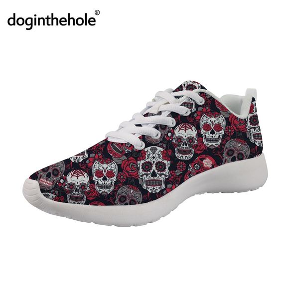 

women sneakers fashion sugar skulls mesh running shoes ladies walking dancing sport shoes outdoor breathable lace up footwear