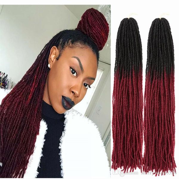 Irmã fechaduras cabelo faux locs 18inch trança suja jamaica reggae peruca de cabelo sintético homens e mulheres trançar peruca feita à mão cutted longo marley