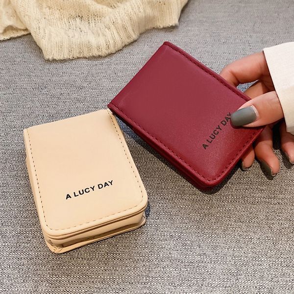 

shujin fashion lipstick pouch women's portable cosmetic bag with mirror mini bag for women make up case female lipstick case