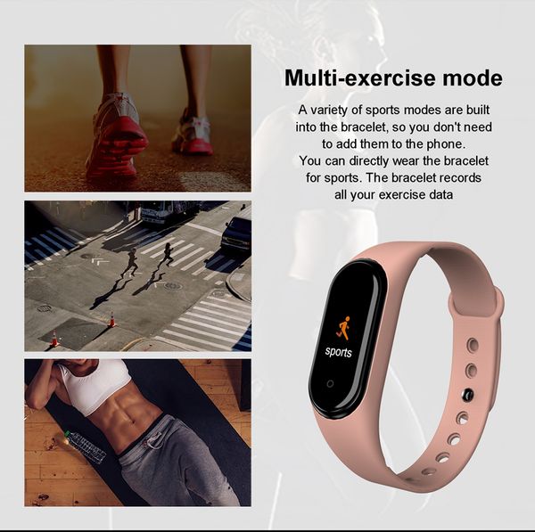 

2020 m4 m3 pro smart band 4 fitness tracker watch sport bracelet heart rate blood pressure smartband monitor health wristband