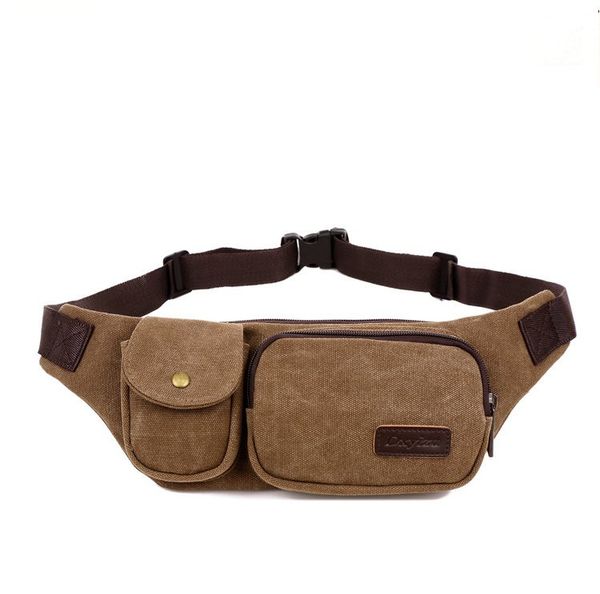 

outdoor personal canvas portable small pockets running sports men and women riding pockets waistpack yoga messenger bag