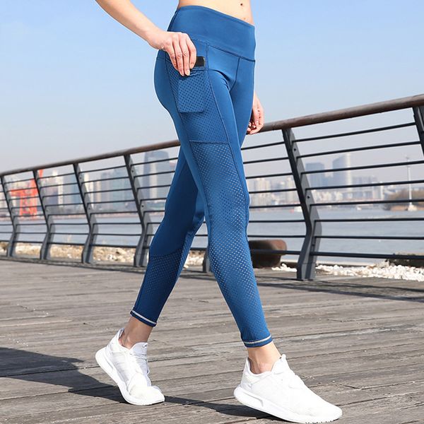 

sport leggings high waist out pockets yoga pants women's stretch laser cut workout gym tights white reflective running pants, White;red