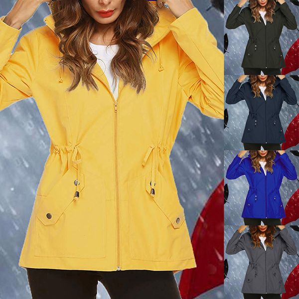 

women winter hooded jackets 2019 lightweight outdoor drawstring slim feminina zipper casaco feminino fashion windbreaker coat, Black;brown