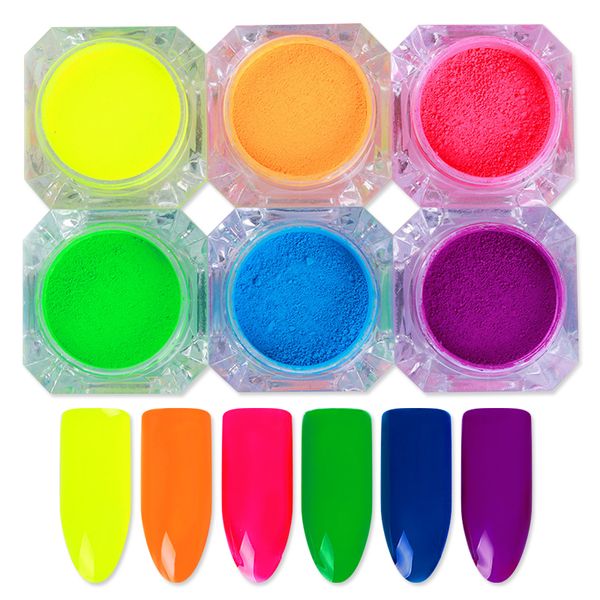 

1 box 2g 12 colors neon phosphor powder nail glitter powder dust luminous pigment fluorescent nail glitters glow, Silver;gold